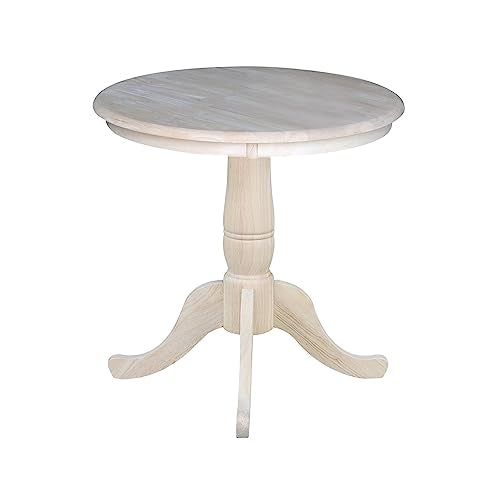 IC International Concepts K-30RT Dining Table, 30 in, Unfinished IC International Concepts