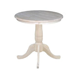 IC International Concepts K-30RT Dining Table, 30 in, Unfinished IC International Concepts