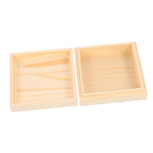 TEHAUX Wooden Box Unfinished Jewelry Holder Jewelry Case Countertop Canister Earring Showcase Unfinished Jewelry Organizer Retro Decor Decorative TEHAUX