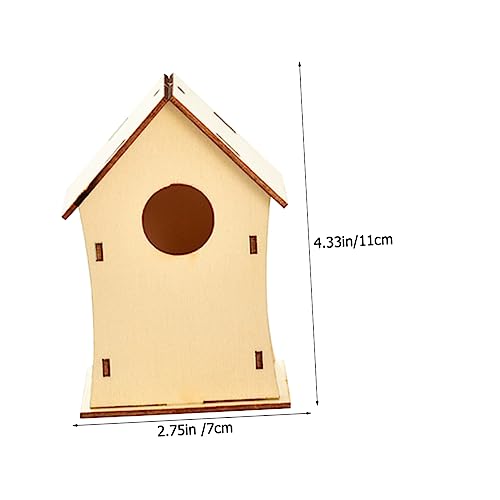 EXCEART 8 Pcs Christmas Wooden House Wood House Decor Birdhouse Kit Unfinished Wooden Bird Houses Christmas Tree Hanging Decoration Miniature Village EXCEART