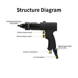 Pneumatic Riveting Gun, Pull Nut Automatic Air Riveter Nut Gun Tool for Metal Plate, Pipe and Manufacturing Industry Riveting (KP-739A) Walfront