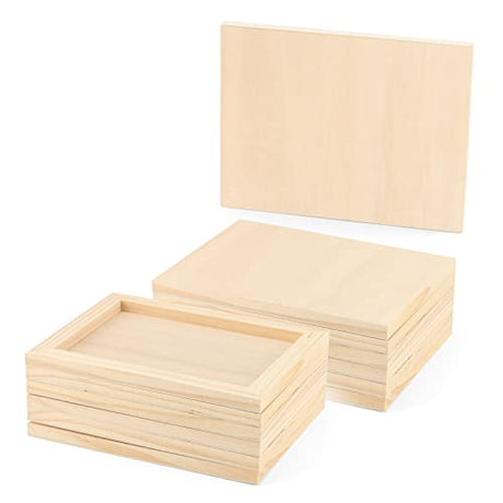 LEXININ 12 PCS 5.5 x 7 Inch Wooden Painting Panels, Unfinished Wood Canvas Boards, Wooden Cradled Painting Panel for Painting, Pouring Art, Crafts LEXININ
