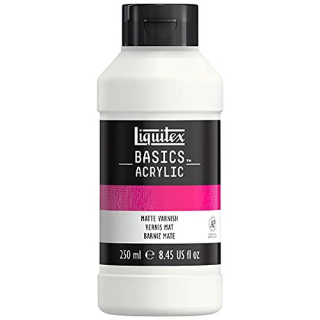 Liquitex BASICS Matte Varnish, 250ml (8.4oz) Bottle, 8.45 Fl Oz (Pack of 1) Liquitex