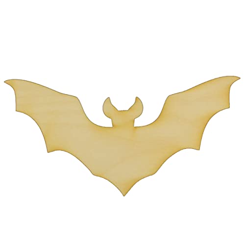 Unfinished Vampire Bat Wood Cutout Available in a Variety of Sizes and Thicknesses (1/8" Thickness, Small 5" x 2.5" (Package of 10)) - WoodArtSupply