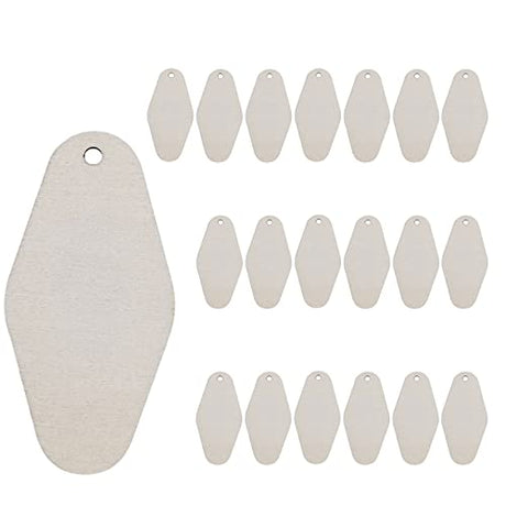 Nwsrayu Blank Wooden Tags Hotel Keychains Bulk Vintage Motel Keychain DIY Craft Wood tags Thanksgiving Christmas Birthday Party Decor(20) Nwsrayu