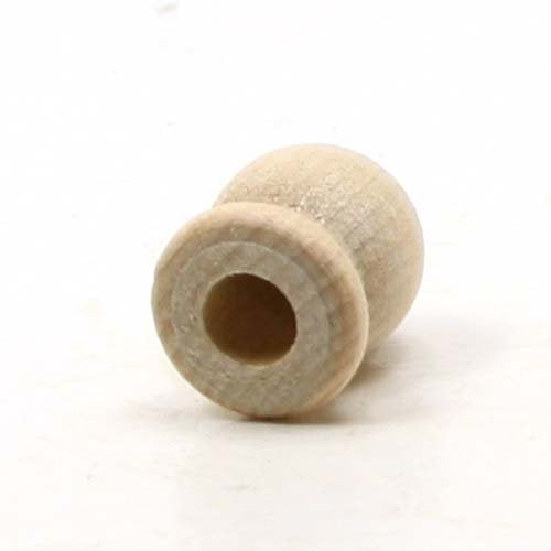 Mylittlewoodshop Pkg of 12 - Finial Dowel Cap - 3/4 inches Tall with 1/4 inch Hole Unfinished Wood (WW-DC8052-12) Unique Wood Shapes