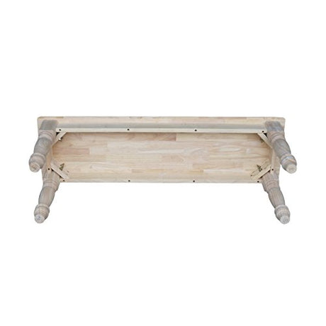 International Concepts Farmhouse Bench, Unfinished IC International Concepts