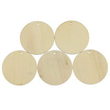 CleverDelights 2 Inch Wood Circles - 100 Pack - 1/16" Thick - 2" Round Unfinished Craft Pieces CleverDelights
