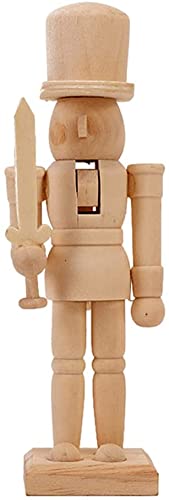 Wood Nutcracker Figurines Unfinished Nutcracker Puppet Nutcracker Soldier for Christmas Decorations,Xmas Tree,Table Decor Joylern