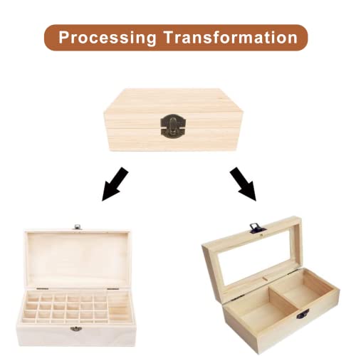 KYLER Unfinished Wooden Box with Clasp - 8 pcs Wood Boxes for Crafts, 6 x 3.8 x 2 inch, Wood Box for DIY Arts Hobbies Jewelry - WoodArtSupply