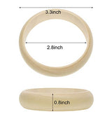 Penta Angel Wood Bangle Bracelets 4Pcs 2.83inch Unfinished Natural Round Wooden Ring for Art & Craft Project DIY Jewelry Making PENTA ANGEL