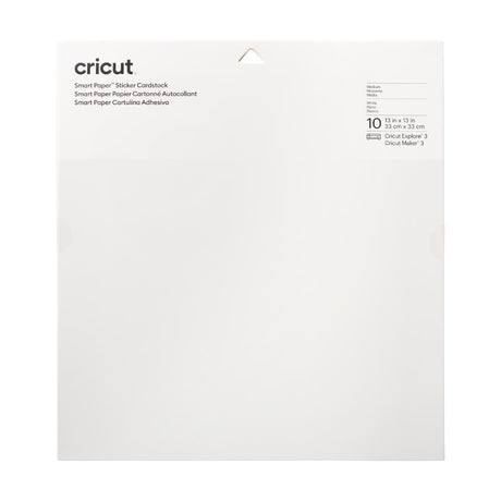 Cricut Smart Paper Sticker Cardstock - 10 Sheets - 13in x 13in - Adhesive Paper for Stickers - Compatible with Cricut Explore 3/Maker 3 - White Cricut