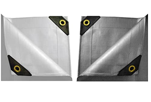 Carport Cover 12' x 20' Cut Size, 11'6" x 19'6" Finish Size Replacement Heavy Duty Canopy Tarp Tent White or Silver, Only Cover (White 12x20) G GOODSZONE