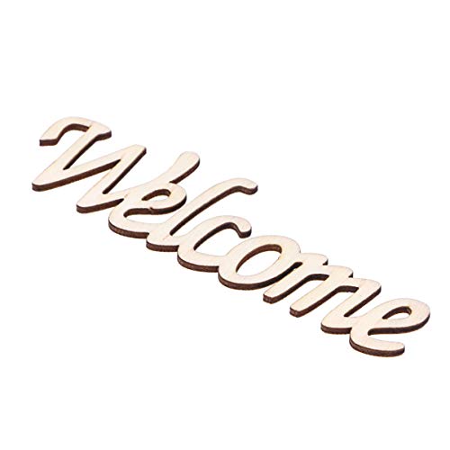 BESPORTBLE Word Welcome Cutout Unfinished Wood Welcome Sign Front Door Plaque Hanger Decor For Home Farmhouse BESPORTBLE