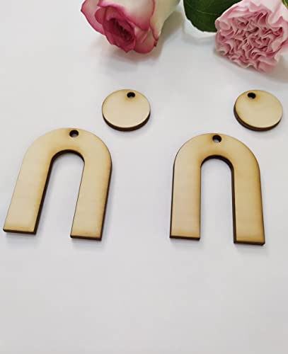 40pcs Unfinished Wooden Earrings, Horseshoe Shape Wooden Earrings Pendants Blank for DIY Craft Jewelry Making (2'') XIAOYUE