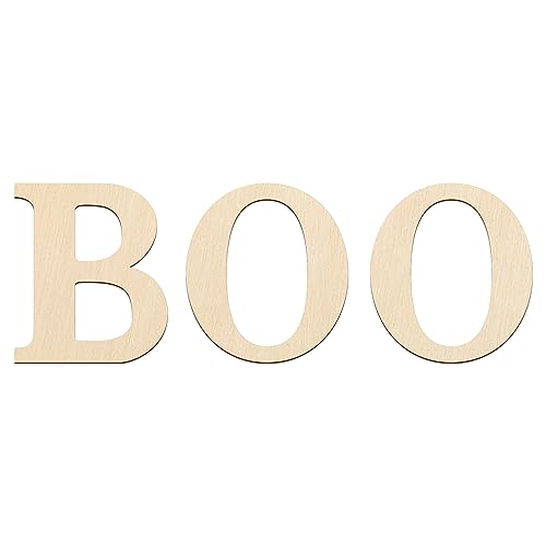 Large Size 12 Inch Wooden Letters Boo Ornaments to Paint, Halloween Decorations DIY Blank Unfinished Wood Ornament Walls Crafts Decorations, Christmas Thanksgiving Fall Autumn Gifts