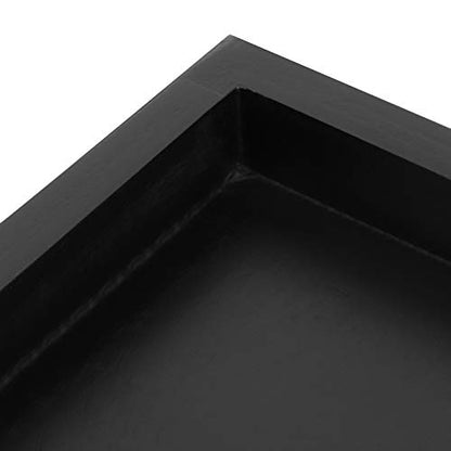 Serving Tray Black Square Decorative Serving Tray Wooden Ottoman Tray Coffee Table Farmhouse Home Decorations 12x12inch