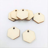 Unfinished Wood Hexagon Shape Earring Blanks Laser Cut Wooden Jewelry Accessories 25 Pieces (1 1/2 " H x 1 2/5" W) NUORUI