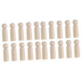 EXCEART 20 Pcs Wooden Peg Doll Peg People Kit Unfinished Wooden Figurines Wooden Peg Figures Wood Doll Figures Peg Dolls DIY Blank Peg People Blank EXCEART