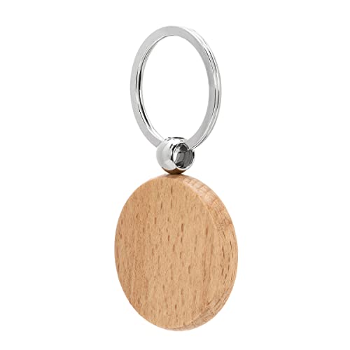Wood Custom Engraved Circle Keychain With FREE engraving Make a Customizable, Engravable, Brown Wood Personal Key Chain Ring. Gift for Women, Men, Make It Personal Jewelry