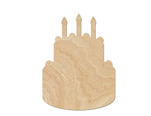 Birthday Cake Wood Cutouts for crafts, Laser Cut Wood Shapes 5mm thick Baltic Birch Wood, Multiple Sizes Available - WoodArtSupply