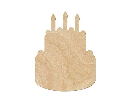 Birthday Cake Wood Cutouts for crafts, Laser Cut Wood Shapes 5mm thick Baltic Birch Wood, Multiple Sizes Available - WoodArtSupply