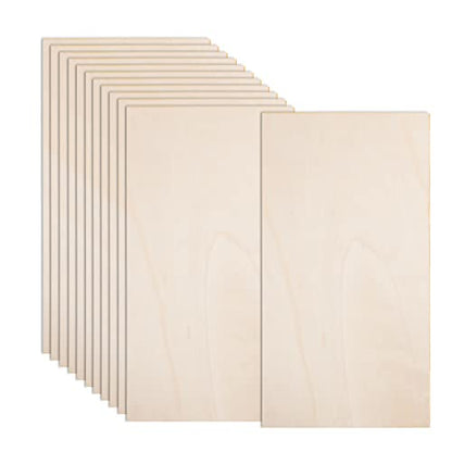 12 Pack 22 x 12 x 1/16 Inch-2 mm Thick Basswood Sheets for Crafts Unfinished Plywood Sheet Rectangular Craft Wood Sheet Boards for DIY Projects,
