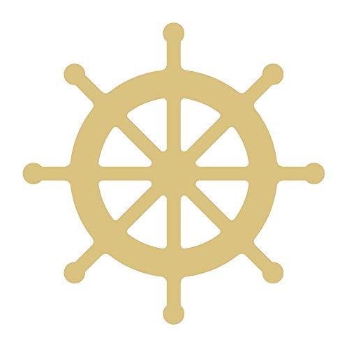 Ship Wheel Cutout Unfinished Wood Nautical Boating Ocean Door Hanger MDF Shape Canvas Style 4 (12") - WoodArtSupply