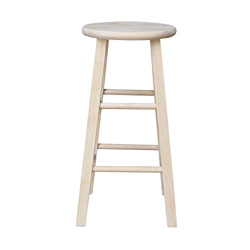 International Concepts 24-Inch Round Top Stool, Unfinished