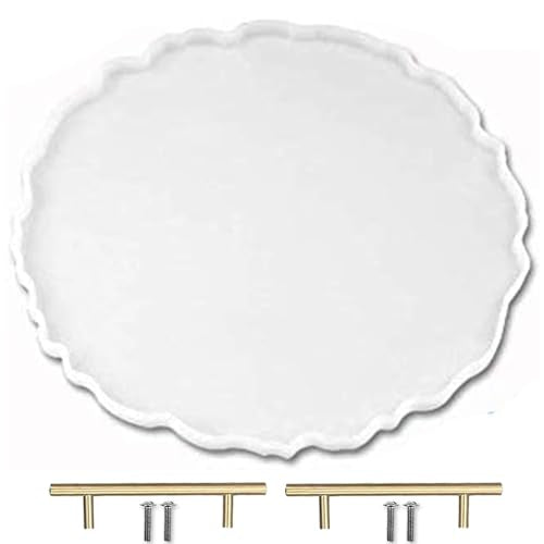 RESINWORLD 13 inches Large Silicone Tray Mold, Big Geode Silicone Mold for Resin, Irregular Shaped Round Resin Geode Tray Molds for Making Resin ResinWorld