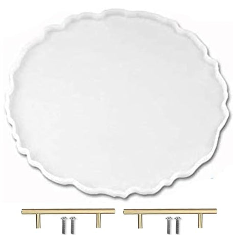 RESINWORLD 13 inches Large Silicone Tray Mold, Big Geode Silicone Mold for Resin, Irregular Shaped Round Resin Geode Tray Molds for Making Resin ResinWorld