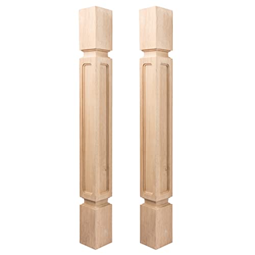 Btowin 35 1/2-inch H 3 1/2-inch W 3 1/2-inch D Cabinet Columns, 2Pcs Unfinished Square Rubberwood Replacement Island Legs for Large Dining Table & - WoodArtSupply