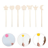 Kisangel 14pcs Handmade Wand Moon Wand Unfinished Wand Unfinished Fairy Wands Fairy Stick DIY Fairy Wand Wooden Fairy Wand Graffiti Toy for Kids Kisangel