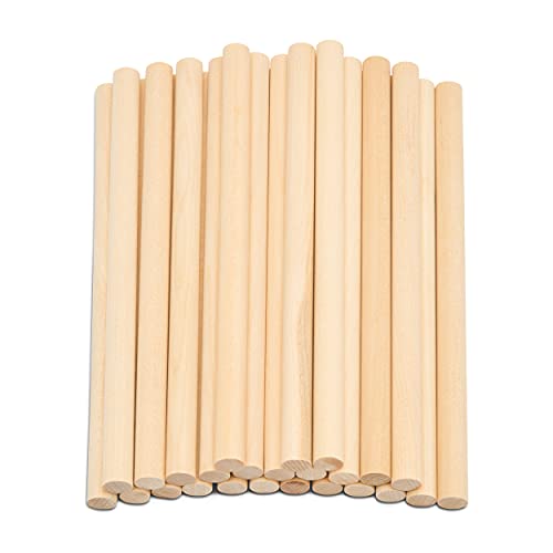 Dowel Rods Wood Sticks Wooden Dowel Rods - 3/8 x 6 Inch Unfinished Hardwood Sticks - for Crafts and DIYers - 25 Pieces by Woodpeckers