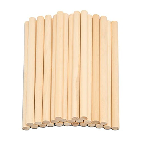 Dowel Rods Wood Sticks Wooden Dowel Rods - 3/8 x 6 Inch Unfinished Hardwood Sticks - for Crafts and DIYers - 25 Pieces by Woodpeckers Woodpeckers