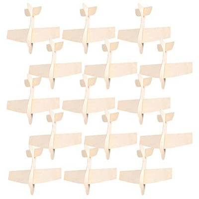 Toyvian 20pcs Unfinished Wooden Plane Model Toy Airplane Craft Wood Airplane for Painting, DIY Wood Airplane Toys for School Craft Projects or Family