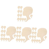 Toddmomy 48 Pcs Painting Wood Chips Hanging Wood Cutouts Wooden plaques Wooden Silhouette Heads Unfinished Wood Cutout Wooden Wreath Cutout DIY Toddmomy