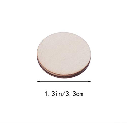 BESPORTBLE 100pcs Pieces DIY Wooden Slices Wood Log Slice Unfinished Wooden Slices Wood predrilled Unfinished Wood Circle Wooden Craft Shapes Wood BESPORTBLE