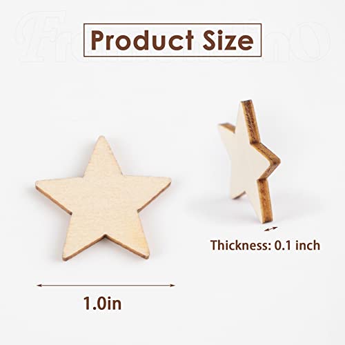 Framendino, 200 Pack Wood Stars Cutouts Unfinished Wooden Stars Pieces Blank Slices for DIY Crafts Wedding Party 1 Inch - WoodArtSupply