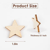 Framendino, 200 Pack Wood Stars Cutouts Unfinished Wooden Stars Pieces Blank Slices for DIY Crafts Wedding Party 1 Inch Framendino