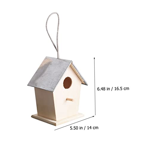 BESPORTBLE Outdoor Bird House Hummingbird Nest Garden Hanging Bird Nest Cottage Bird House Unfinished Wood Birdhouse Craft Wood Bird House Hanging BESPORTBLE
