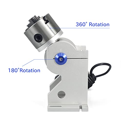 ComMarker 80mm 3 Jaws Rotary Chuck for Laser Marking Machine, Fiber Laser Engraver Attachment, 3 Jaws Rotary Axis Perfect for Jewelry, Rings, - WoodArtSupply