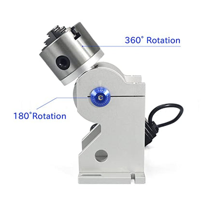 ComMarker 80mm 3 Jaws Rotary Chuck for Laser Marking Machine, Fiber Laser Engraver Attachment, 3 Jaws Rotary Axis Perfect for Jewelry, Rings, - WoodArtSupply