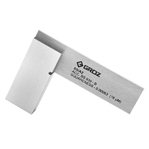 Groz 01000 2" Precision Steel Square, 16 Microns Squareness Groz