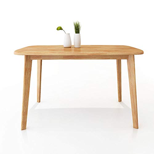 WoodShine Mid Century Modern Real Solid Wood Dining Table, Working Desk,47 Inch,Natural… WoodShine