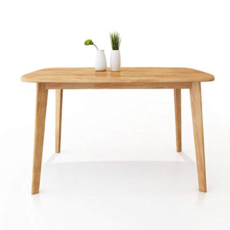 WoodShine Mid Century Modern Real Solid Wood Dining Table, Working Desk,47 Inch,Natural… WoodShine