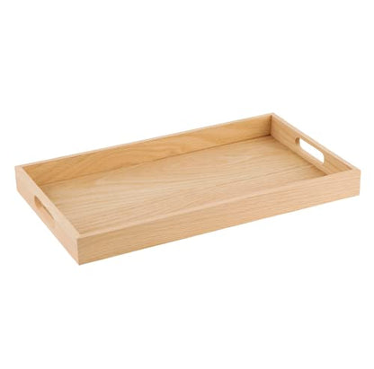 Food Trays for Party Buffet - Montessori Wooden Trays for Serving & Catering - Wooden Serving Tray with Handles - Five Piece Nested Breakfast Tray -