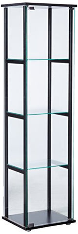 Coaster Home Furnishings 4-Shelf Glass Curio Cabinet Black and Clear Coaster Home Furnishings