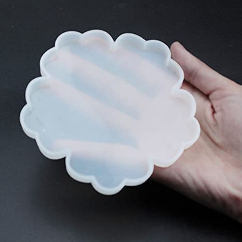 ResinWorld 4 Pack Flower Coaster Molds + 4 Pack Resin Coaster Molds, Diamond Edge Crystal Coaster Molds for Resin Casting ResinWorld