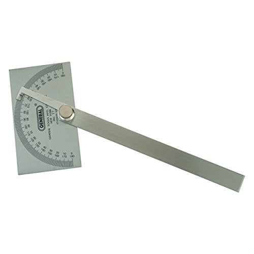 General Tools Angle Protractor #17 Stainless Steel Square Head - Measuring Tool for Carpenters & Woodworking Hobbyists - WoodArtSupply
